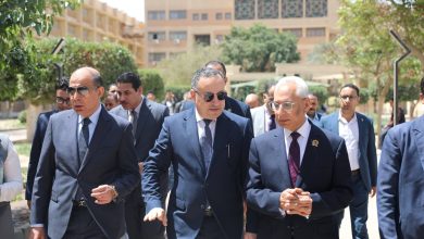 وزير التعليم العالي ومحافظ المنيا ورئيس جامعة المنيا يتفقدون سير الأعمال التنفيذية بجامعة المنيا التكنولوجية