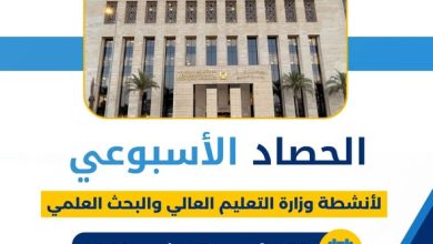الحصاد الأسبوعي لأنشطة وزارة التعليم العالي والبحث العلمي