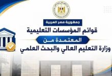 التعليم العالي تعلن القوائم المحدثة لمؤسسات التعليم العالي المعتمدة بجمهورية مصر العربية