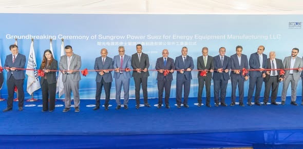 شيخون يشهد وضع حجر أساس مصنع «صنجرو - Sungrow» لتجميع أنظمة تخزين الطاقة بمنطقة السخنة الصناعية