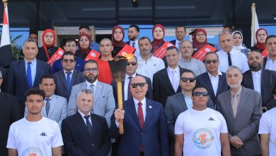 شعلة أسبوع شباب الجامعات الـ14 تصل جامعة مدينة السادات