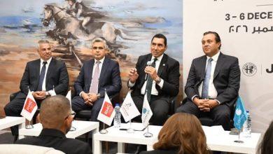 جوهر نبيل يشهد المؤتمر الصحفي لبطولة مصر الدولية للفروسية لقفز الحواجز في سوما باي