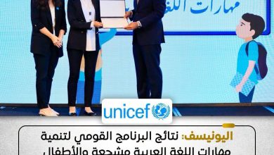 اليونيسيف نتائج البرنامج القومي لتنمية مهارات اللغة العربية مشجعة